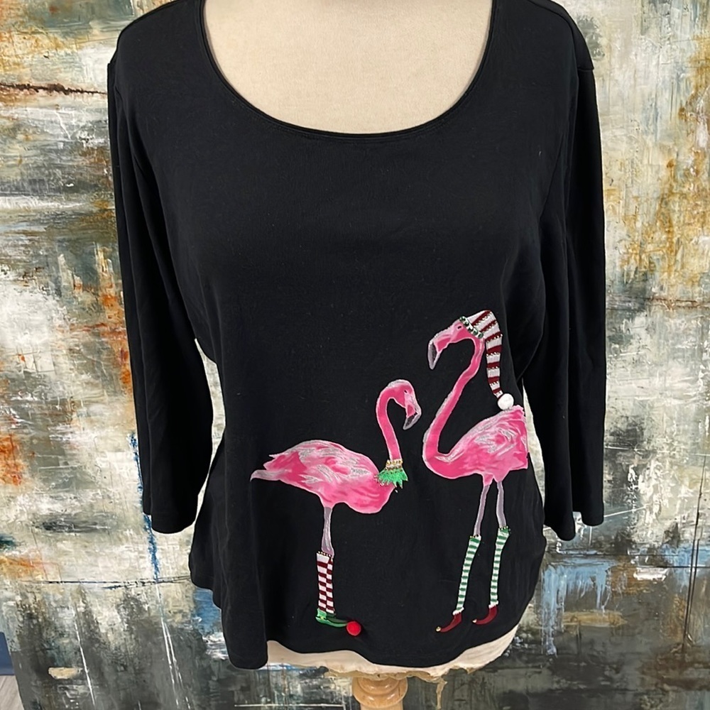 Karen Scott Xmas Flamingo Shirt